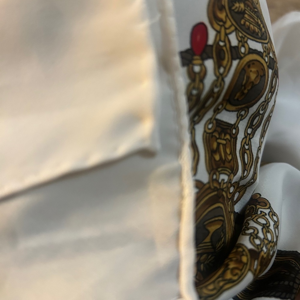 Hermes Gold and Brown Emblem Scarf - Picture 6 of 9